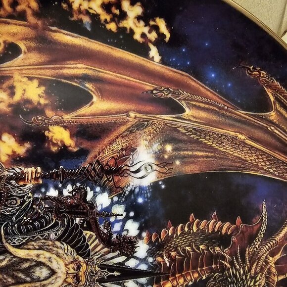 Vtg Franklin Mint DRAGON FIRE Myles Pinkney EDITION PLATE Royal Doulton Rc 2120 - Picture 7 of 9